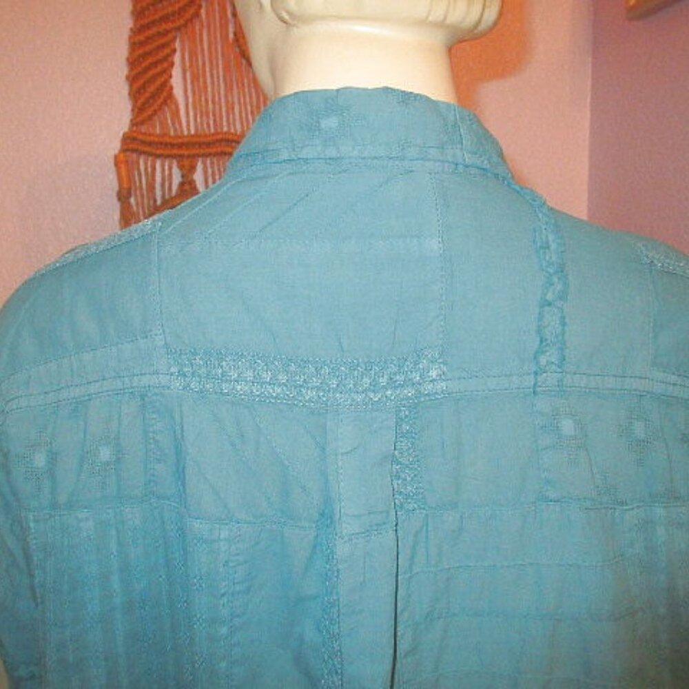 Dylan Patchwork Blouse Top Size L Embroidered Sto… - image 10